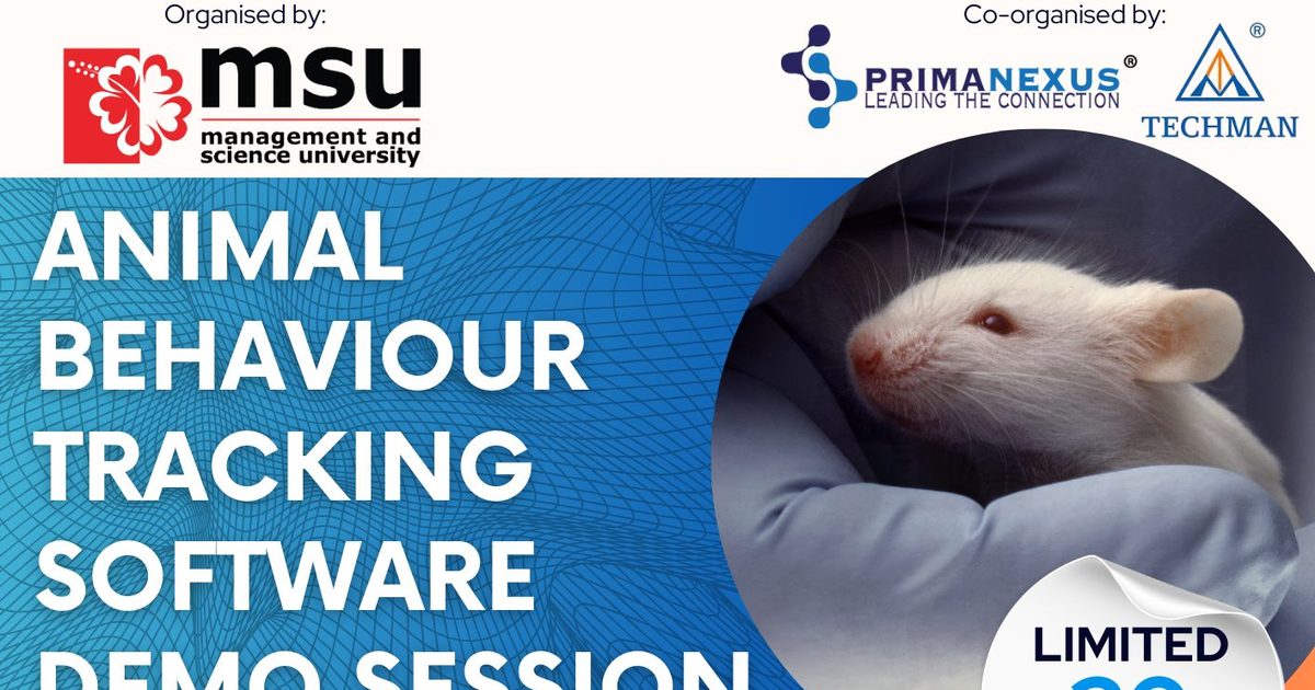 Poster for the animal behaviour tracking software demo session at MSU, with the speakers’ portraits