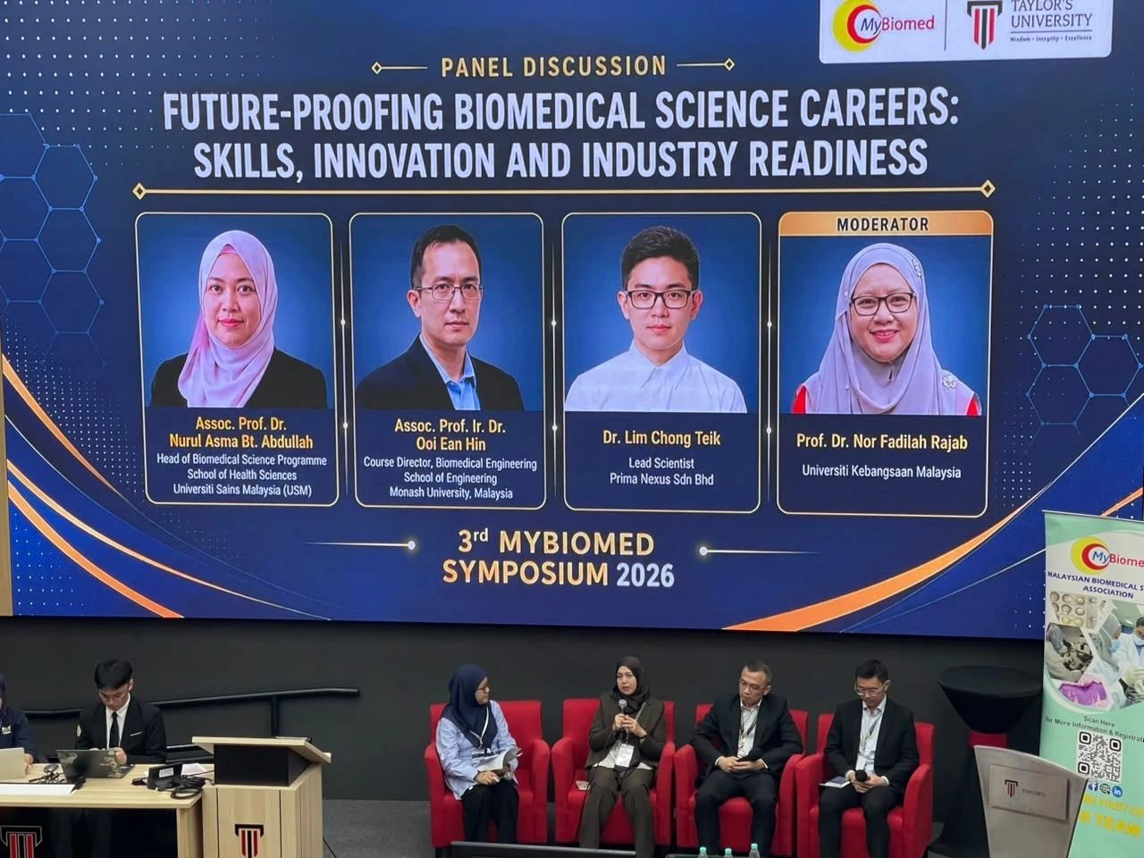 Panel discussion on future-proofing biomedical science careers at the 3rd MyBiomed Symposium 2026